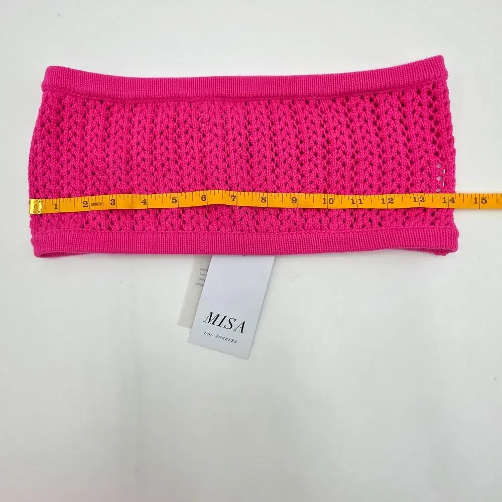 MISA Los Angeles Flamingo Pink Crochet 2 Piece Set NWT - Picture 13 of 16